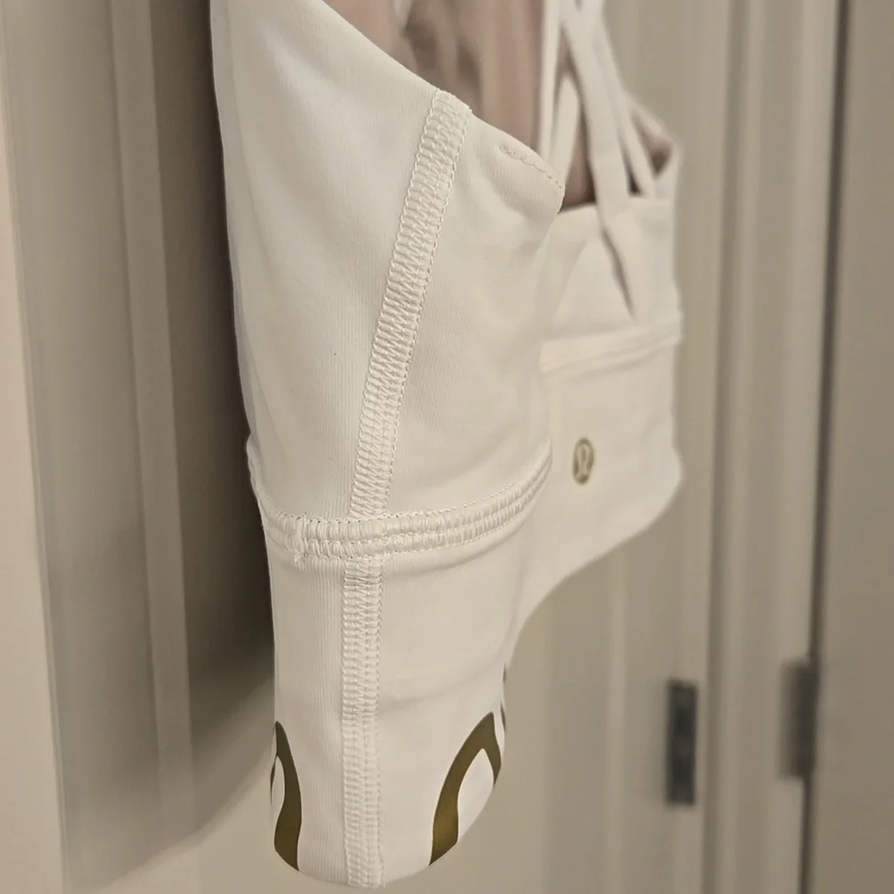 Lululemon Energy Bra High Neck Long Line Zip Special Edition - White - Picture 6 of 11